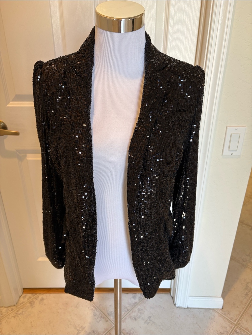 Generation Love Black Sequin Open Blazer